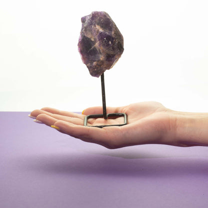 Mineral Specimen on Metal Stand - Rainbow Moonstone