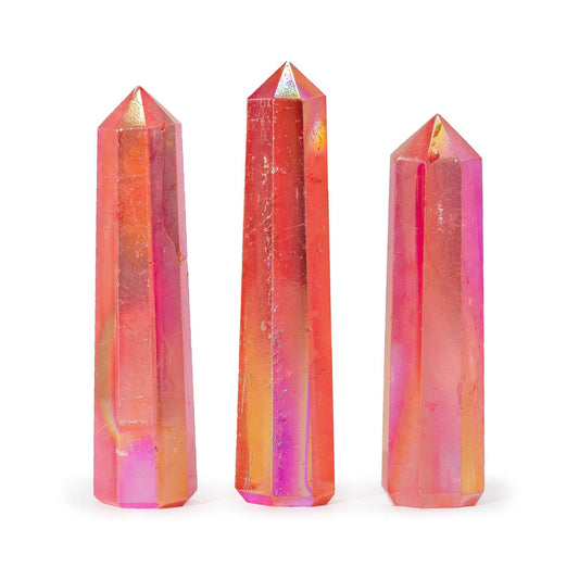 Gemstone Obelisk Point - Crystal Quartz - Peach