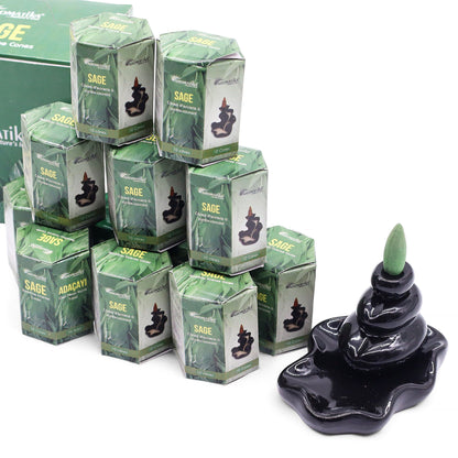 Aromatika Masala Backflow Incense Cones - Sage