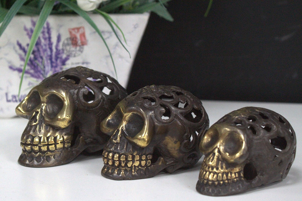 Vintage Brass Skull - Large