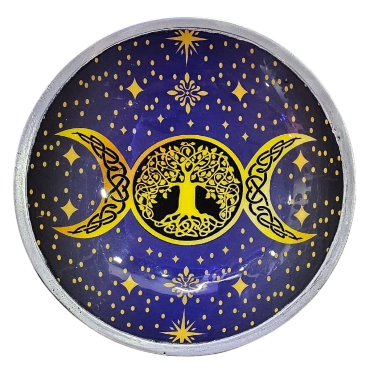 Triple Leg Offering Plate - Purple Triple Moon