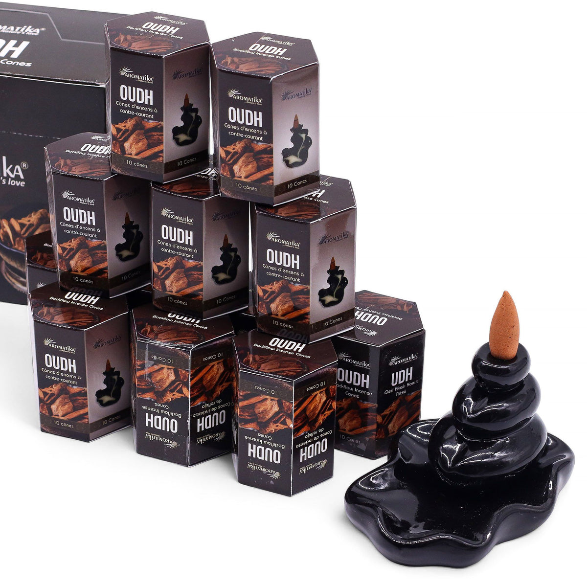 Aromatika Masala Backflow Incense Cones - Oudh