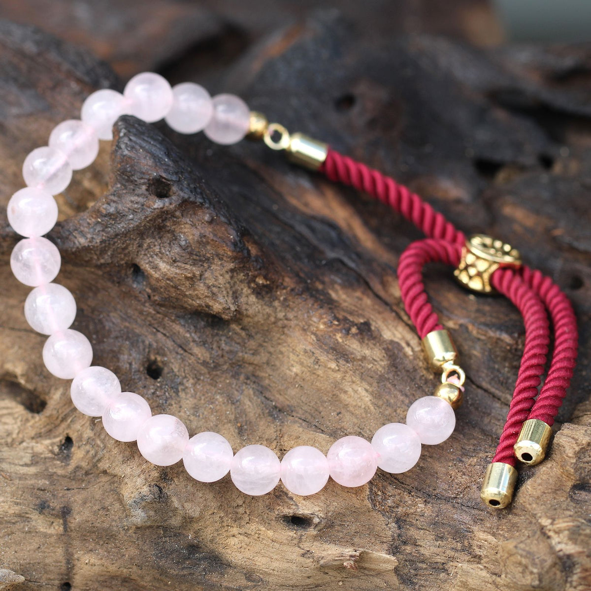 Bordeaux String Bracelet - Rose Quartz