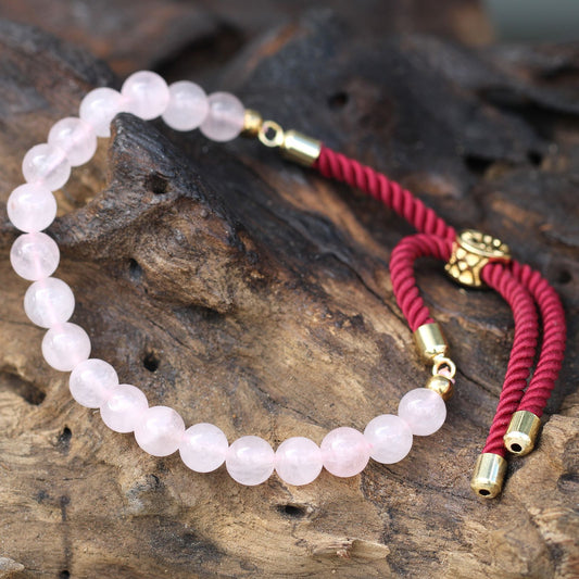 Bordeaux String Bracelet - Rose Quartz