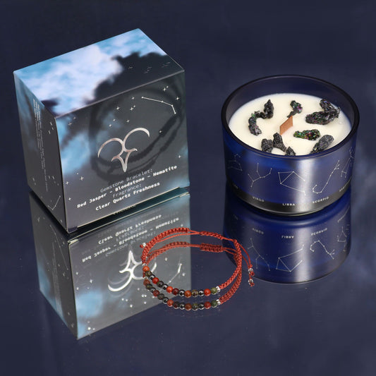 Zodiac Candle & Gemstone Bracelet - Aries