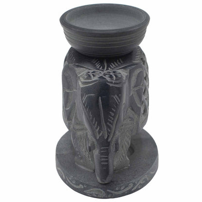 Soapstone Oil Burner - Standing Elephant