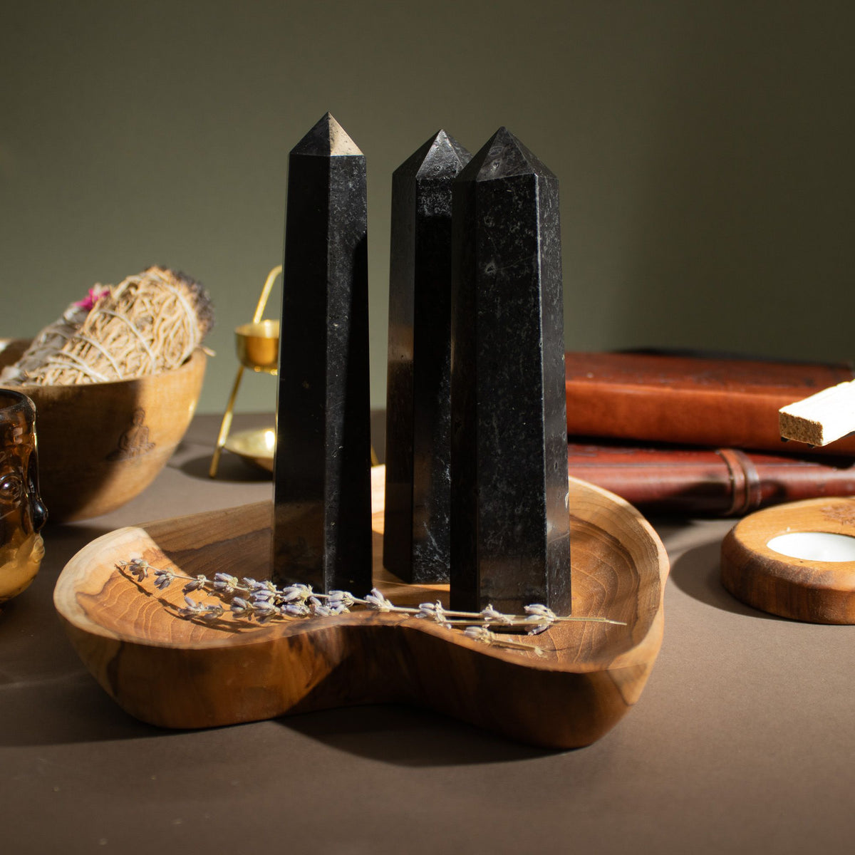 Gemstone Six Face Obelisk Point - Black Tourmaline