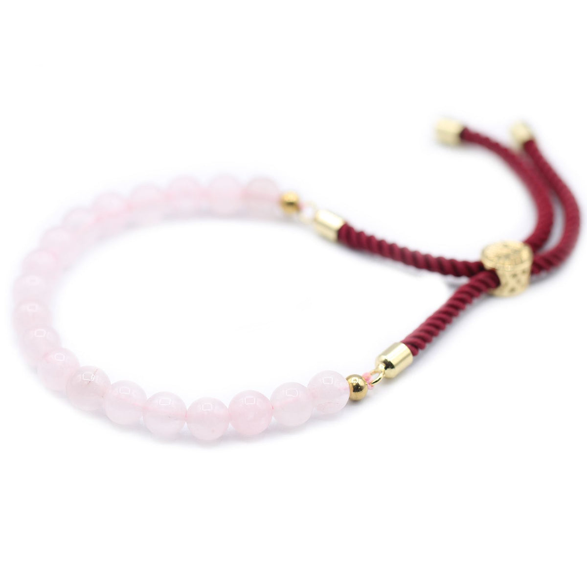 Bordeaux String Bracelet - Rose Quartz