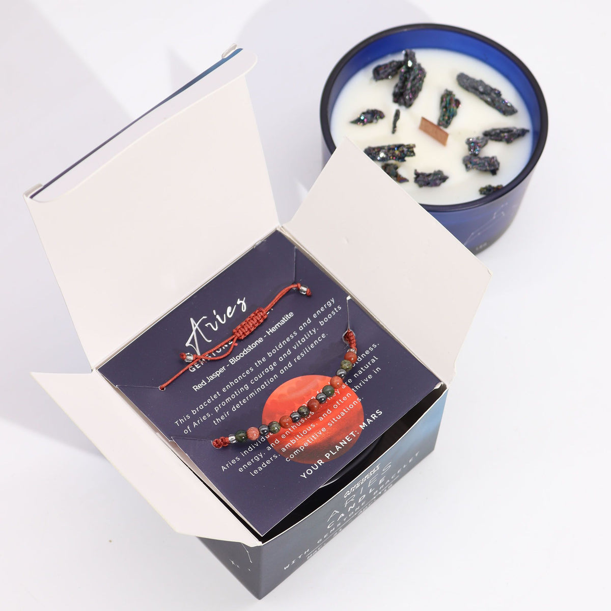 Zodiac Candle & Gemstone Bracelet - Aries