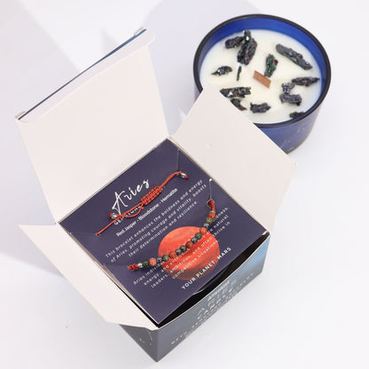 Zodiac Candle & Gemstone Bracelet - Aries