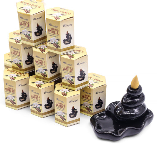 Aromatika Masala Backflow Incense Cones - Sandalwood & Vanilla