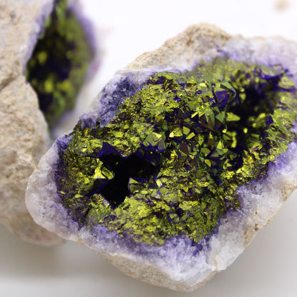 Calsite Geodes - Natural Rock - Purple & Gold