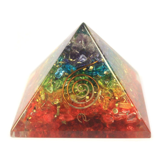 Large Orgonite Pyramid - Chakra Gemchips
