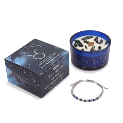 Zodiac Candle & Gemstone Bracelet - Taurus