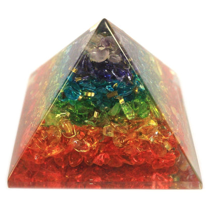 Large Orgonite Pyramid - Chakra Gemchips