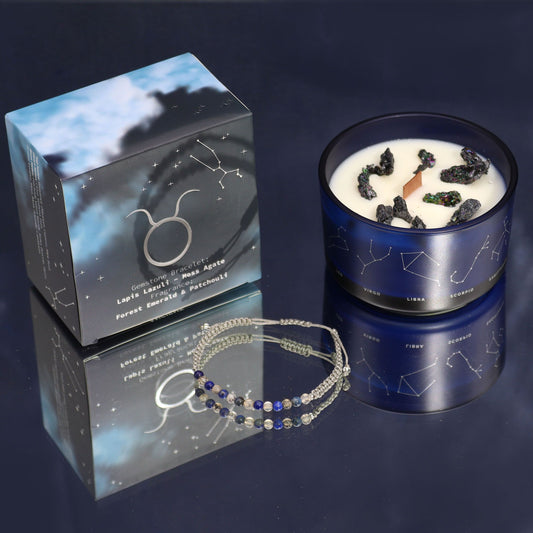 Zodiac Candle & Gemstone Bracelet - Taurus