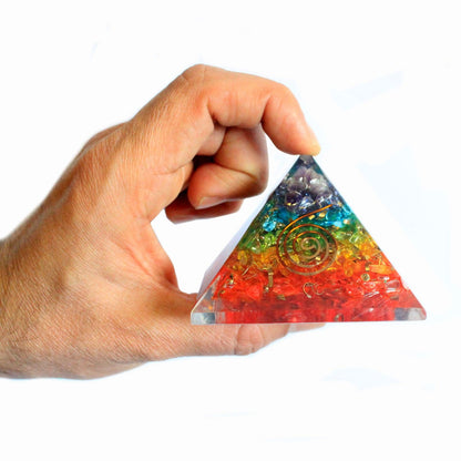 Large Orgonite Pyramid - Chakra Gemchips