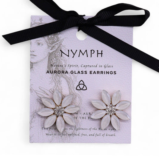 Pearl Vintage Glass Flower Earrings