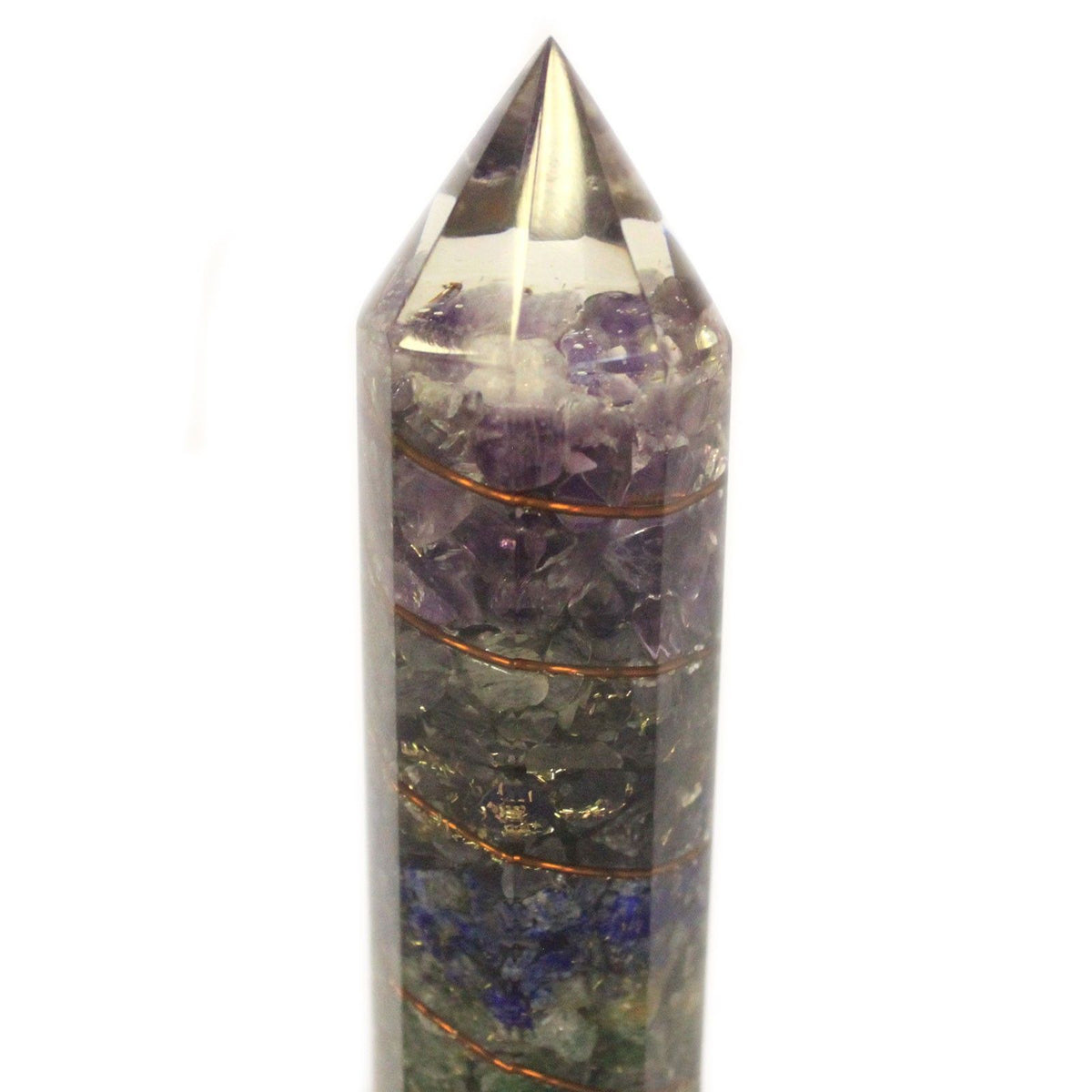 Orgonite Power Wand Copper & Gemchips - 15cm