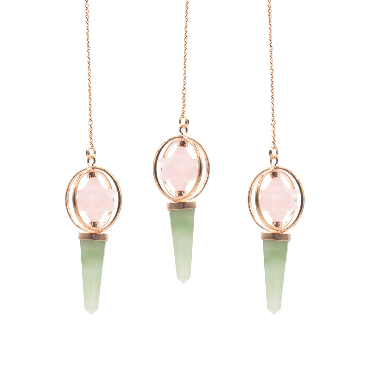 Heart Compass - Rose Quartz & Green Aventurine