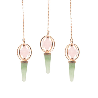 Heart Compass - Rose Quartz & Green Aventurine