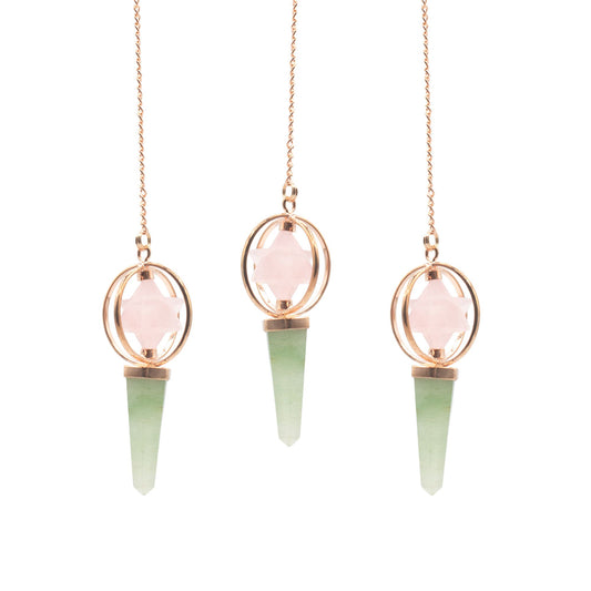 Heart Compass - Rose Quartz & Green Aventurine