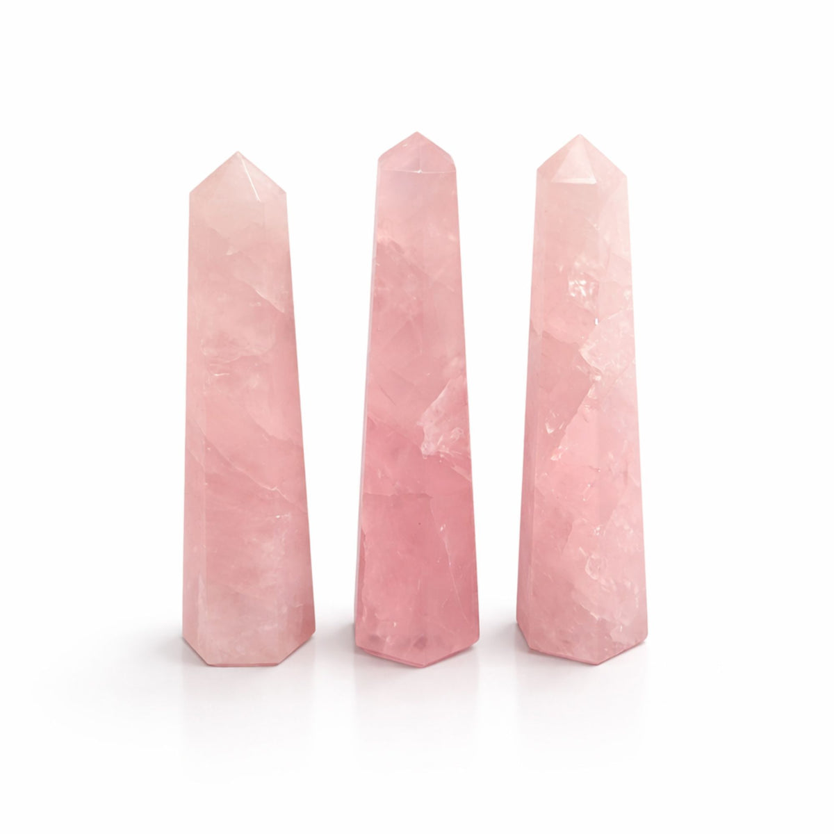 Gemstone Six Face Obelisk Point  - Rose Quartz