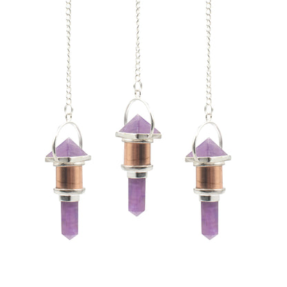 The Violet Engine - Copper Pendulum -  Amethyst