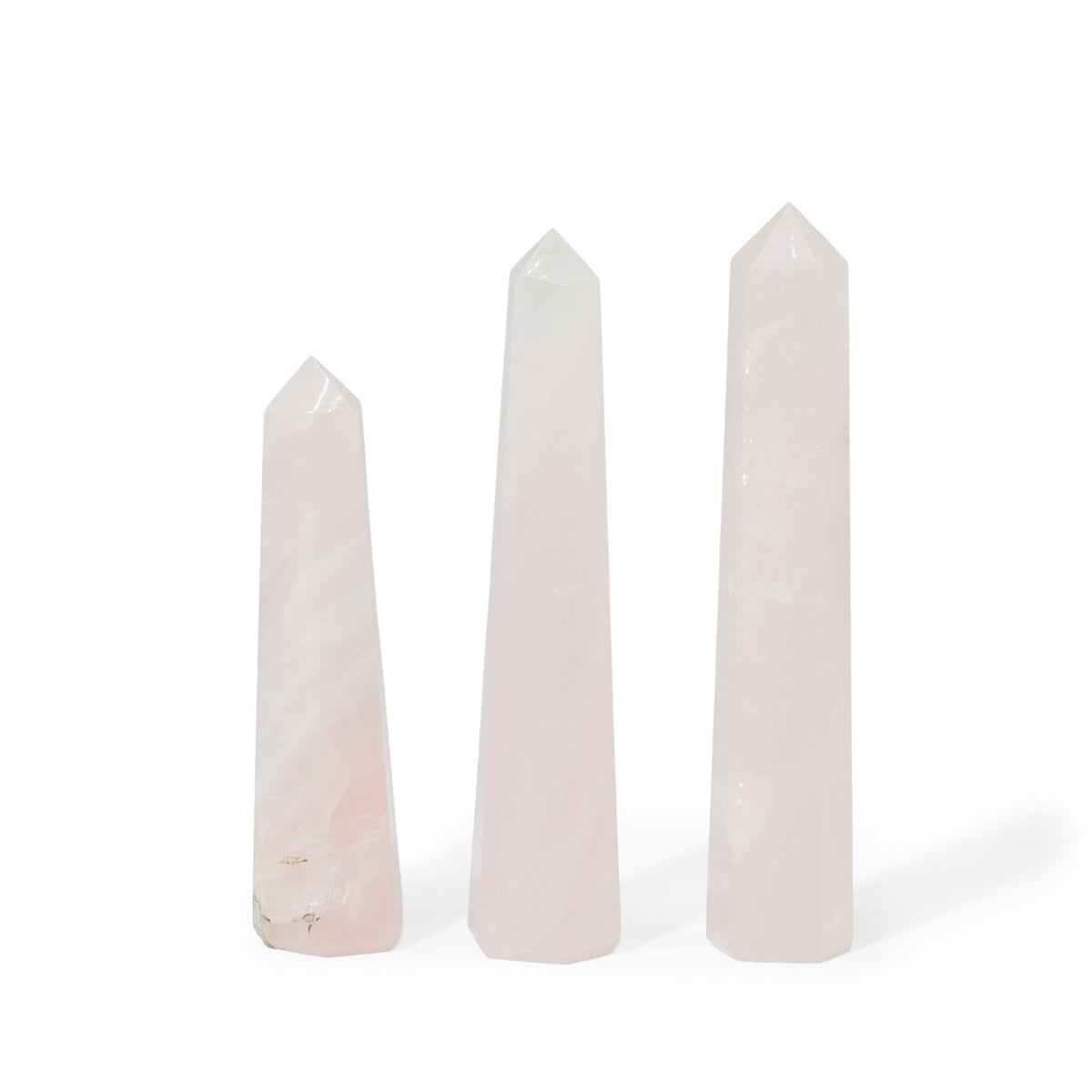 Gemstone Six Face Obelisk Point  - Rose Quartz