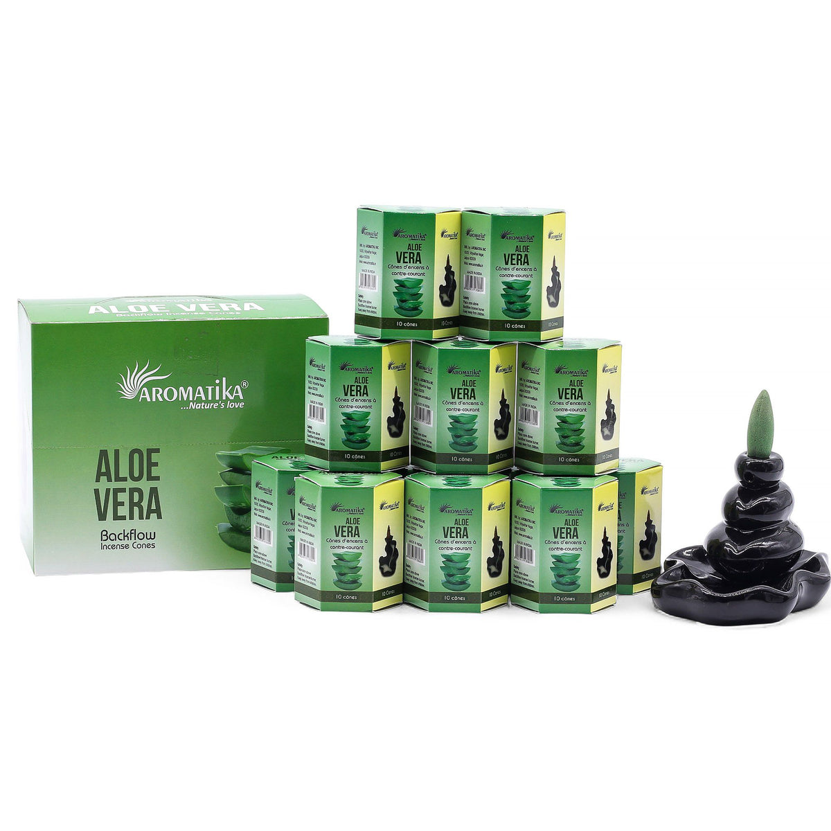 Aromatika Masala Backflow Incense Cones - Aloe Vera