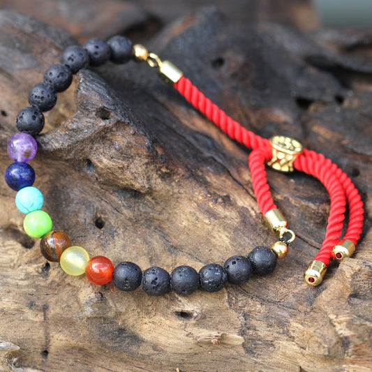 Royal String Bracelet - Lava Stone Chakra
