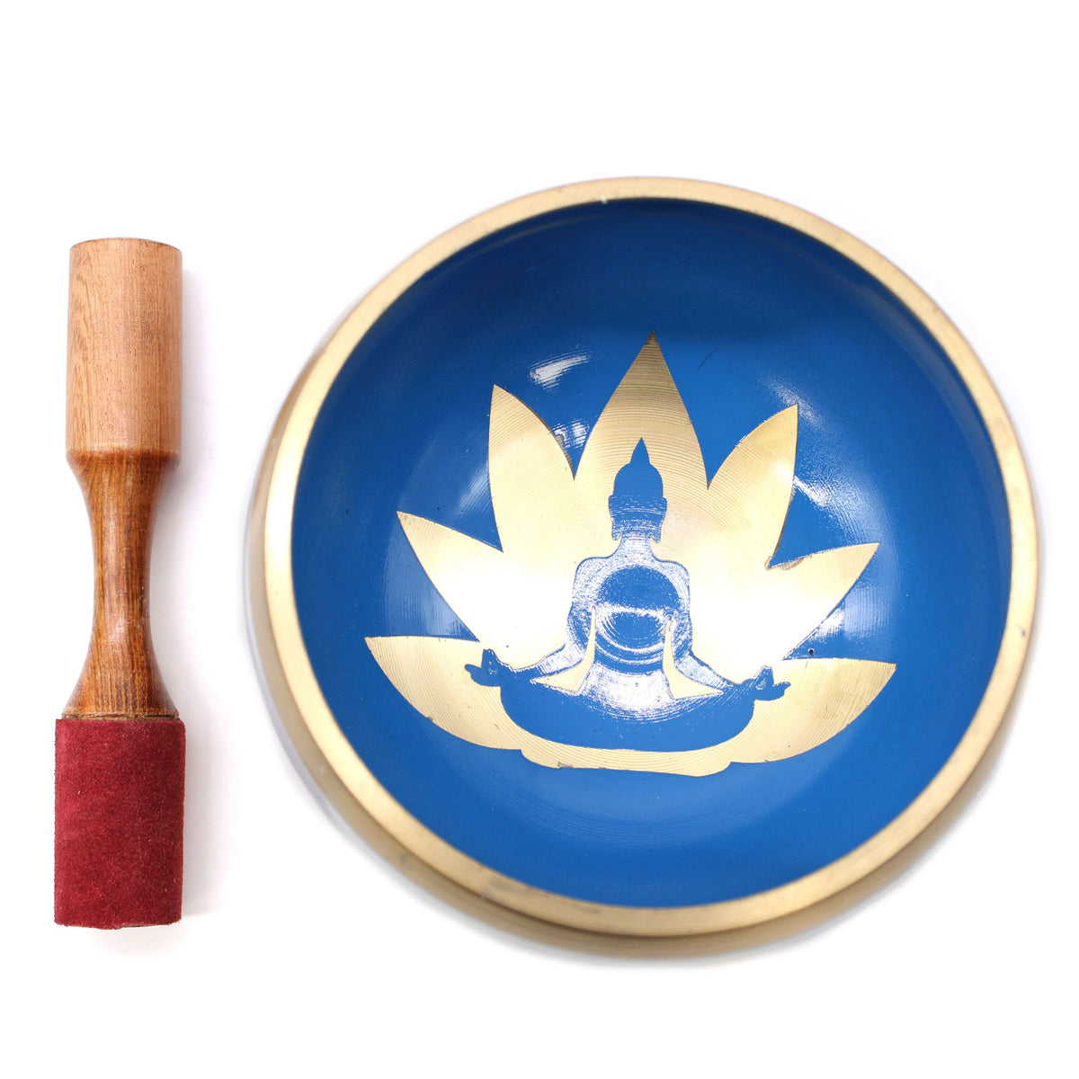 Large Yoga Moves Singing Bowl Set - White & Blue