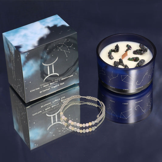 Zodiac Candle & Gemstone Bracelet - Gemini