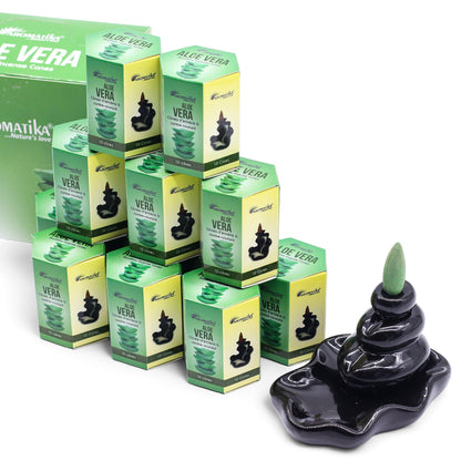 Aromatika Masala Backflow Incense Cones - Aloe Vera