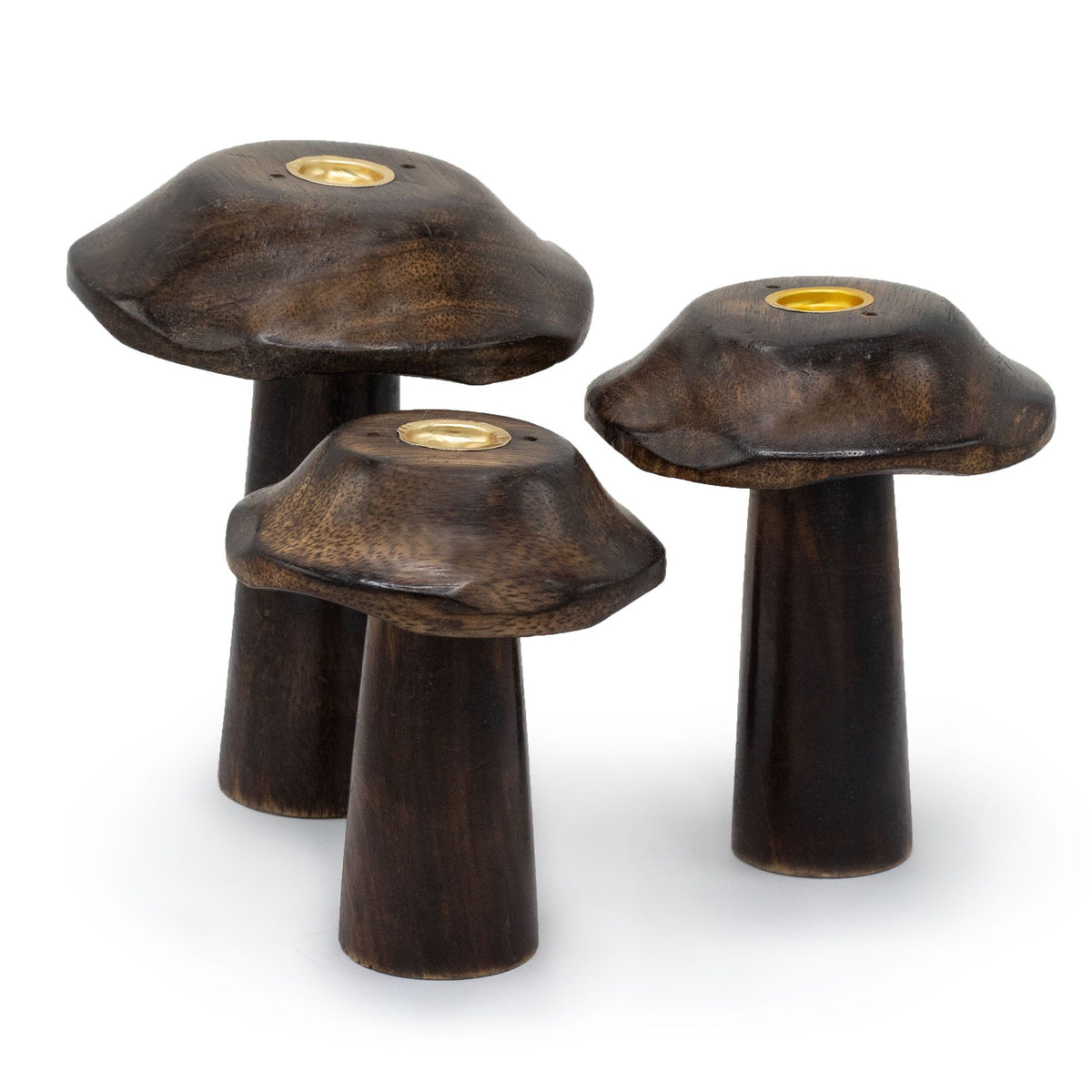 Set of 3 Flat Incense Cone Mushrooms