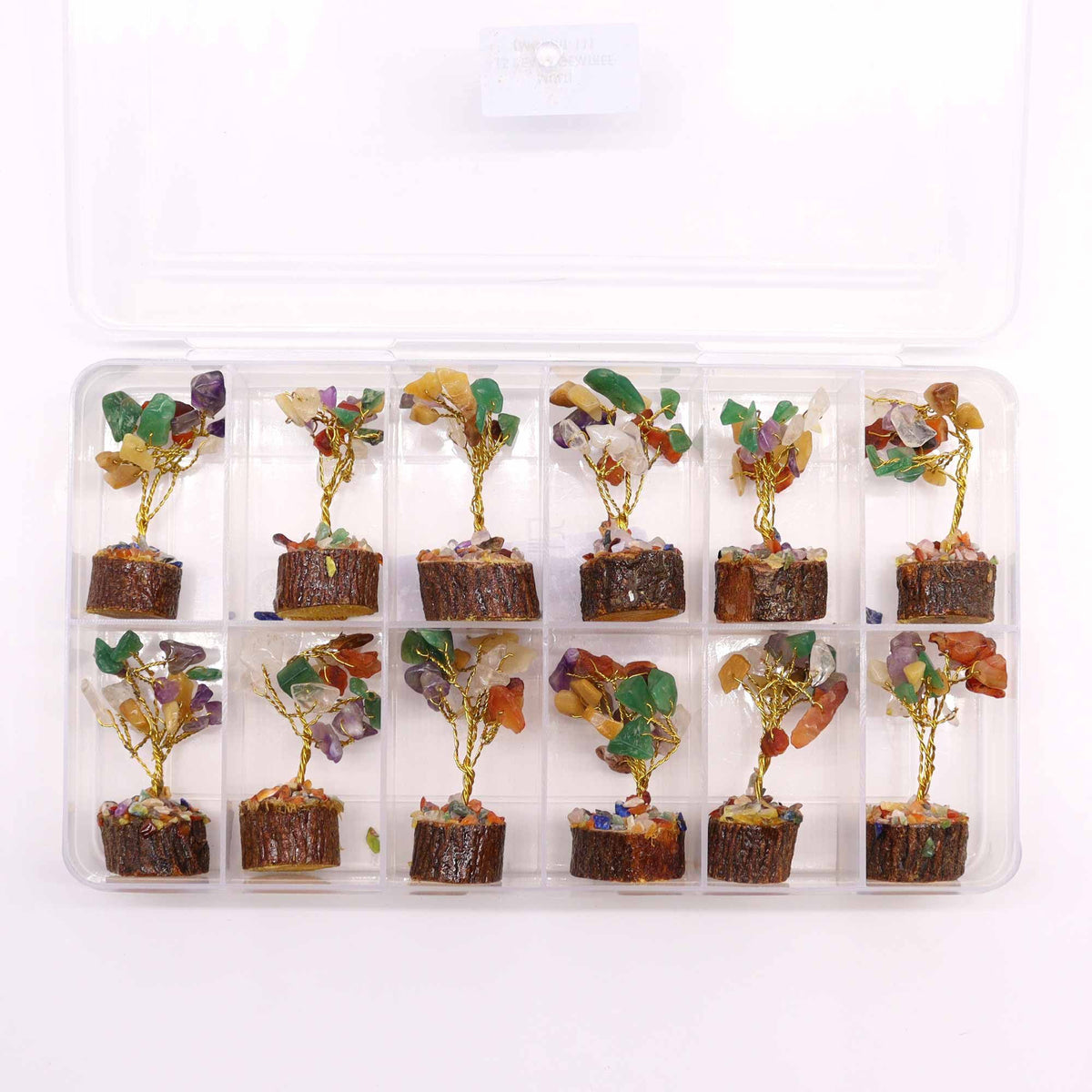 Mini Gemstone Tree On Wood Base - Multi Stones