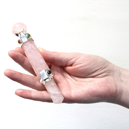 Hexagonal Crystal Healing Wand - Rose Quartz