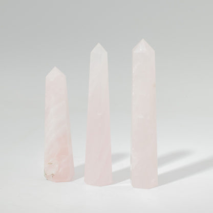 Gemstone Six Face Obelisk Point  - Rose Quartz