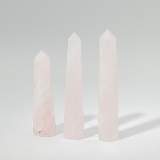 Gemstone Six Face Obelisk Point  - Rose Quartz