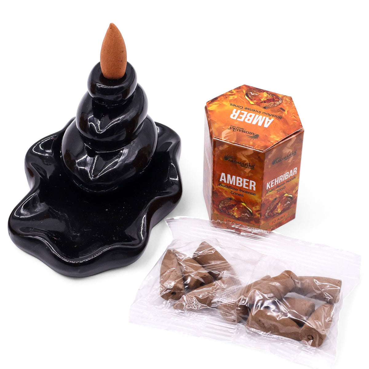 Aromatika Masala Backflow Incense Cones - Amber
