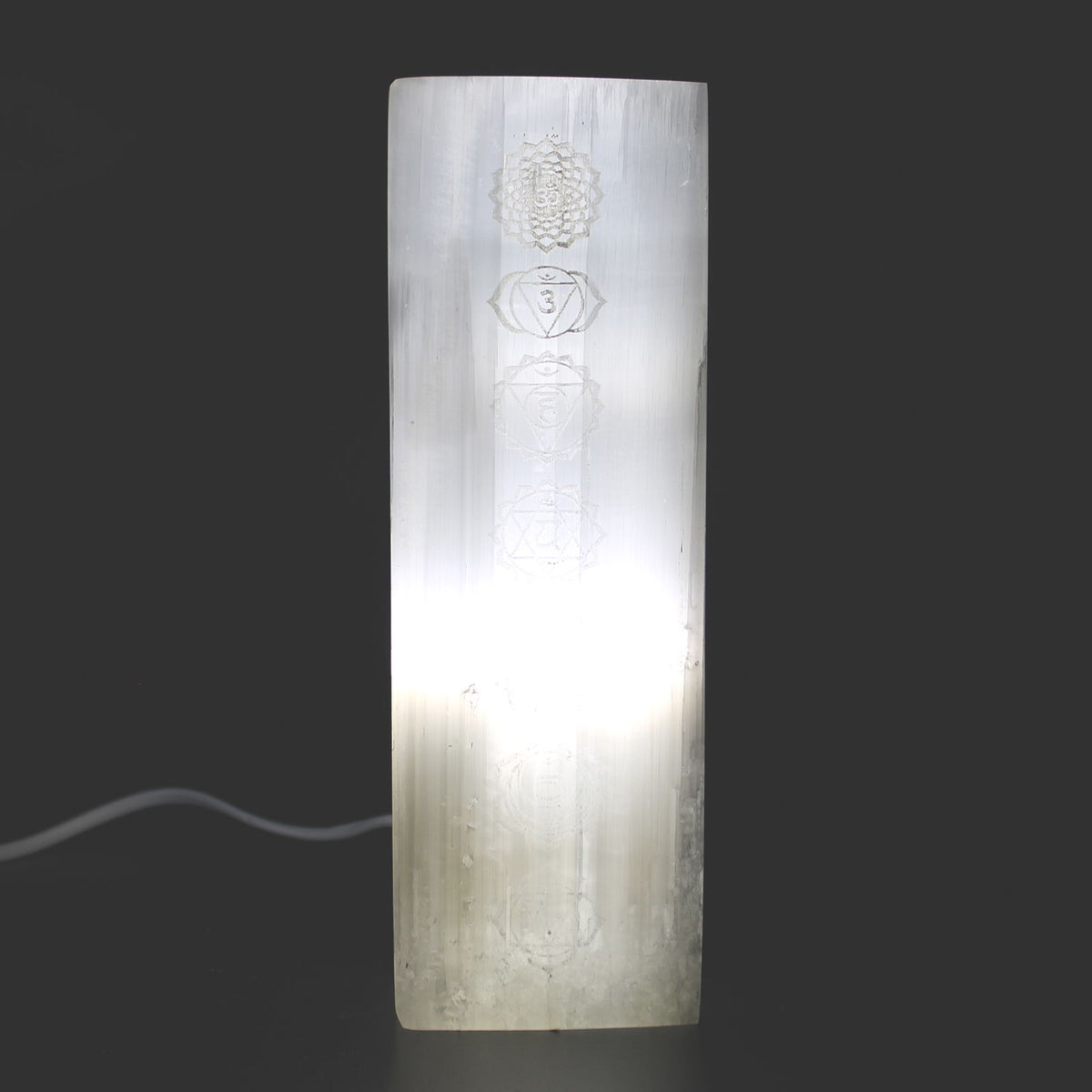 Selenite Block Lamp - Chakra Lamp
