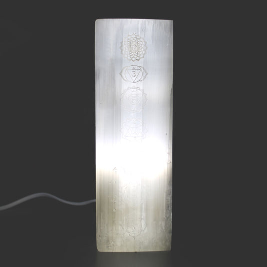 Selenite Block Lamp - Chakra Lamp