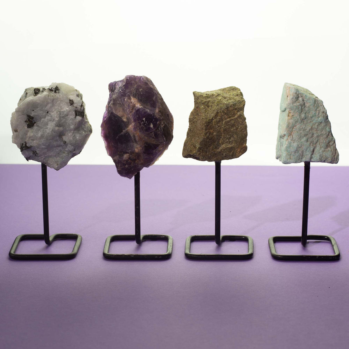 Mineral Specimen on Metal Stand - Epidote