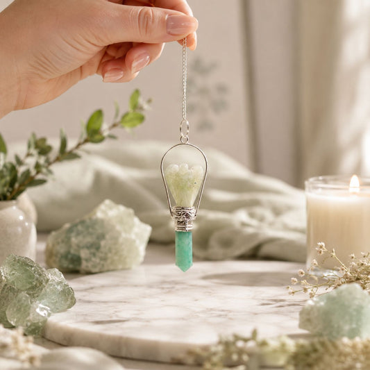 Angel Pendulum with Ring - Green Adventurine