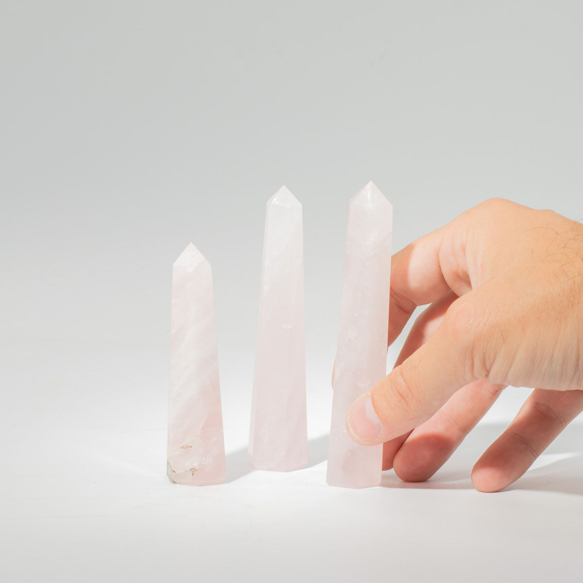 Gemstone Six Face Obelisk Point  - Rose Quartz