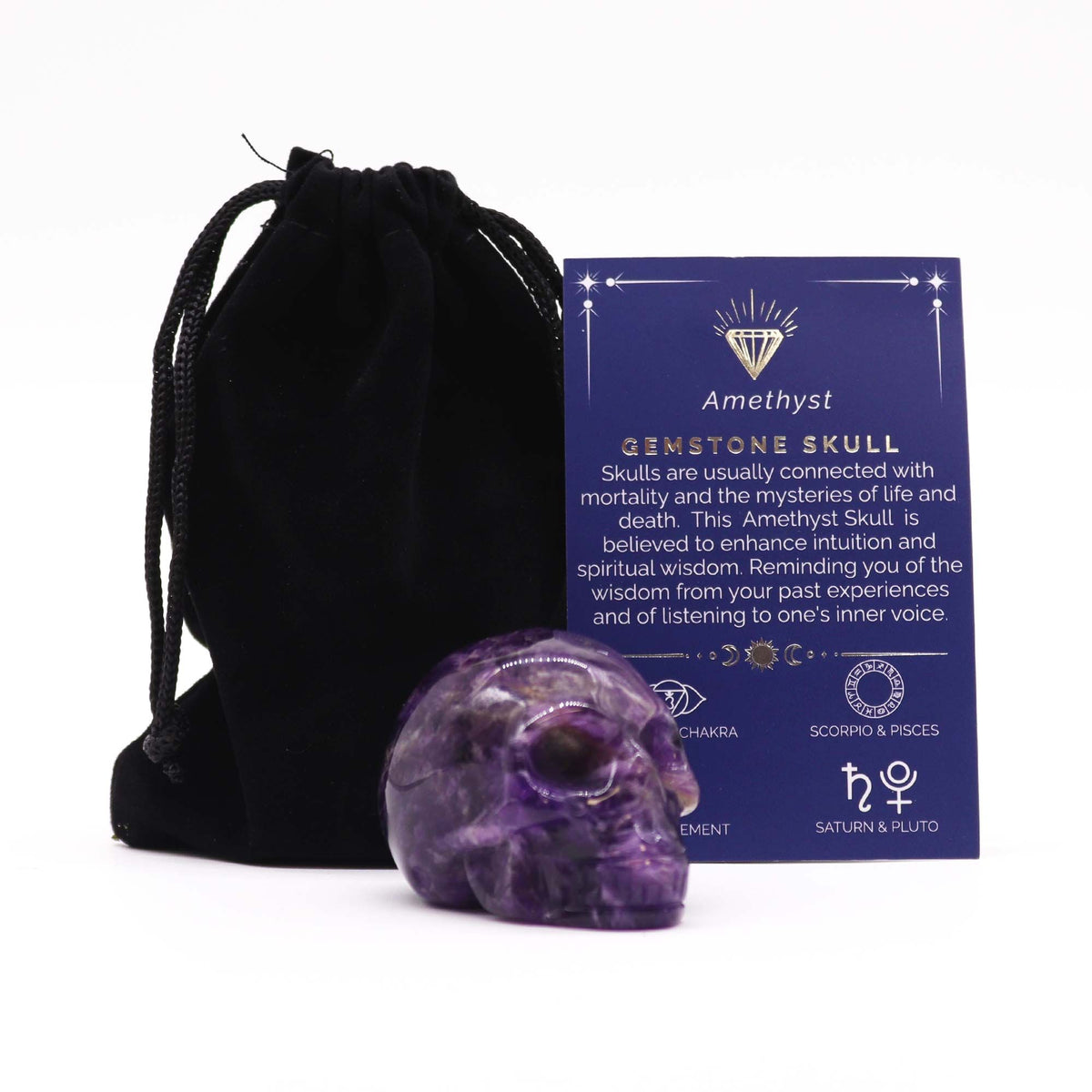 Gemstone Large Skull - Amethyst