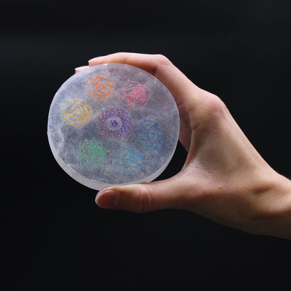 Small Charging Plate - Chakra Design - Colour