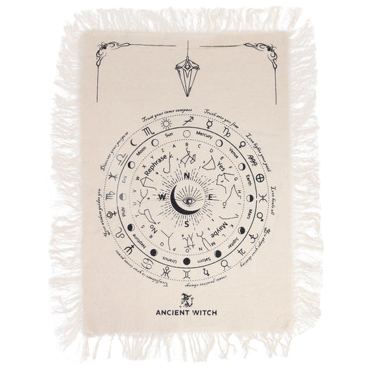All Seeing Eye Pendulum Divination Cloth - Natural & Black