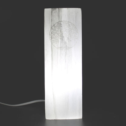 Selenite Block Lamp - Tree of Life
