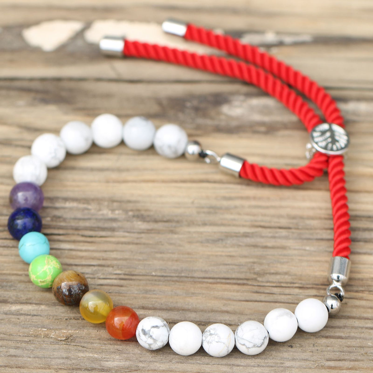 Royal Red String Bracelet - White Howlite Chakra